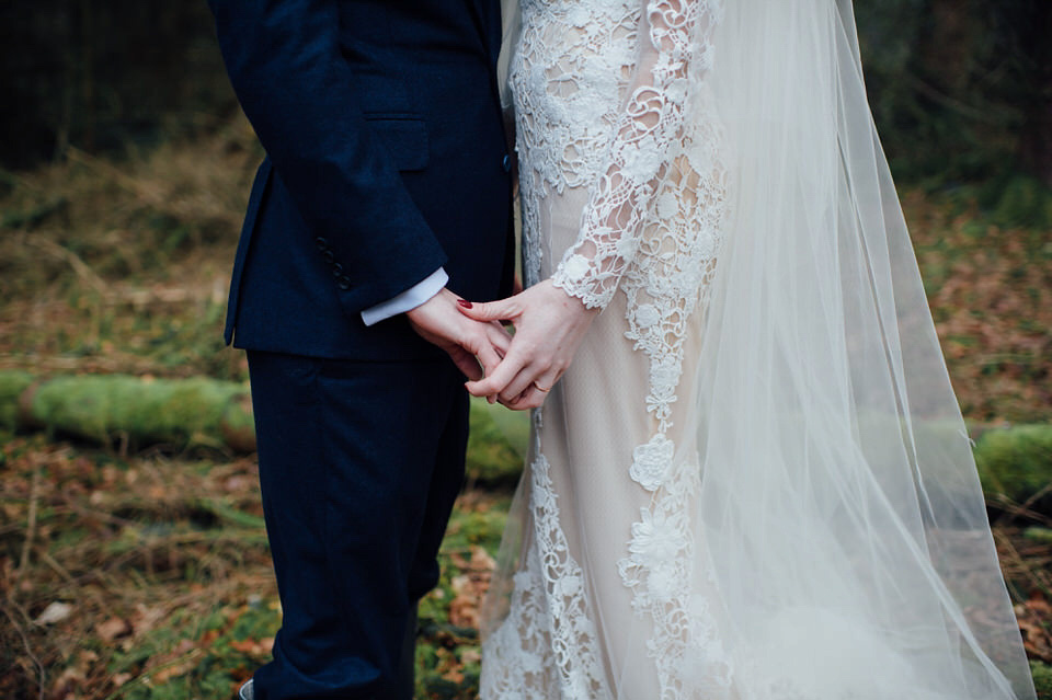 Mount Stuart Isle of Bute, Wedding in Scotland, YolanCri wedding dress, Hollywood glamour inspired bride, bride in red lipstick, burgundy bridesmaids dresses, Humanist wedding // All images by Lisa Devine Photography.