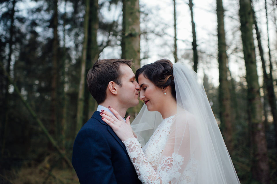 Mount Stuart Isle of Bute, Wedding in Scotland, YolanCri wedding dress, Hollywood glamour inspired bride, bride in red lipstick, burgundy bridesmaids dresses, Humanist wedding // All images by Lisa Devine Photography.