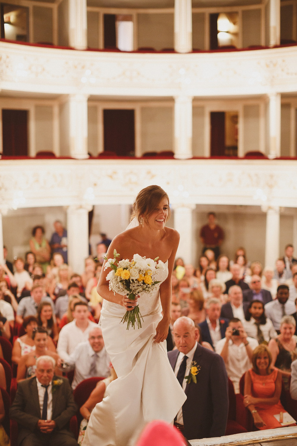 Tuscany wedding, Italian wedding, wedding in Italy, Johanna Hehir gown, Charity shop wedding dress, Oxfam wedding dress, homespun wedding, yellow wedding, yellow bridesmaids dresses // Photography by Ed Peers