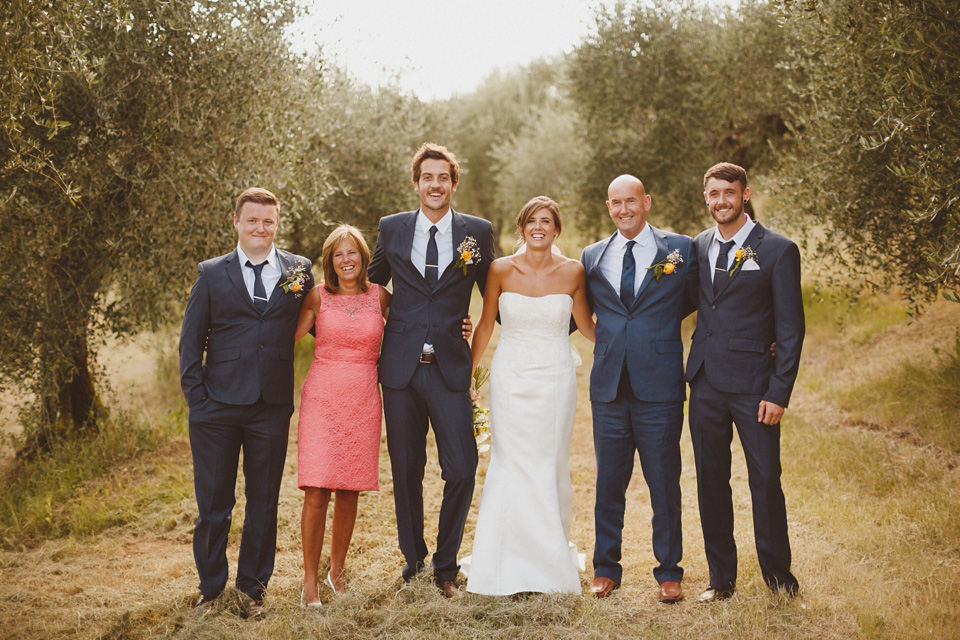 Tuscany wedding, Italian wedding, wedding in Italy, Johanna Hehir gown, Charity shop wedding dress, Oxfam wedding dress, homespun wedding, yellow wedding, yellow bridesmaids dresses // Photography by Ed Peers