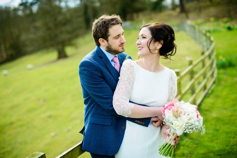 Varna Studios, Silverholme Lake District wedding venue, Charlie Brear wedding dress, bride in red lipstick, Spring weddings