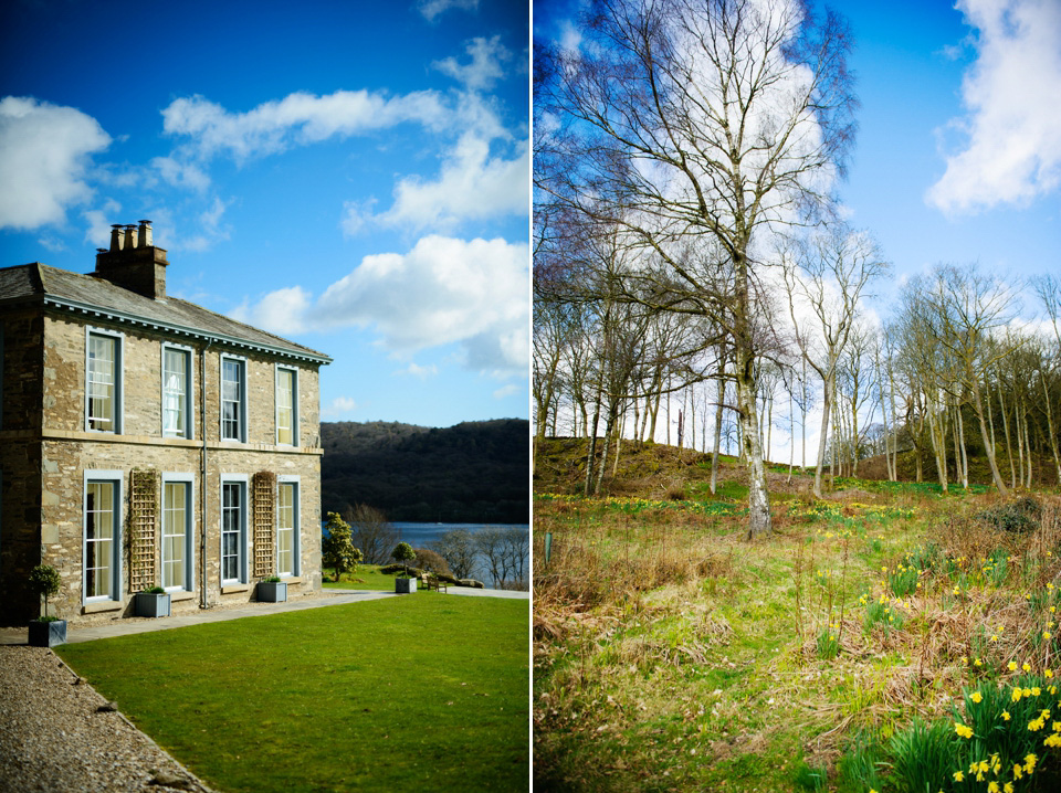 Varna Studios, Silverholme Lake District wedding venue, Charlie Brear wedding dress, bride in red lipstick, Spring weddings