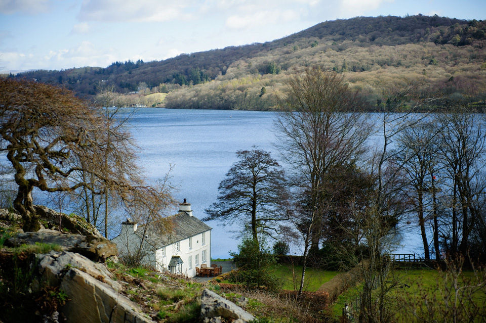 Varna Studios, Silverholme Lake District wedding venue, Charlie Brear wedding dress, bride in red lipstick, Spring weddings