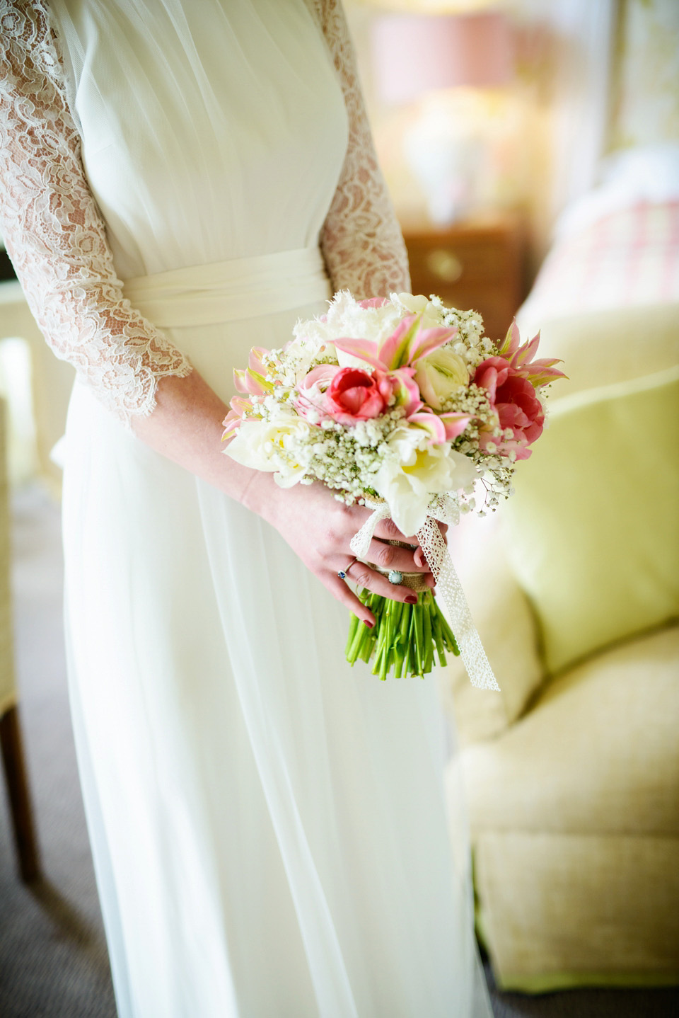 Varna Studios, Silverholme Lake District wedding venue, Charlie Brear wedding dress, bride in red lipstick, Spring weddings