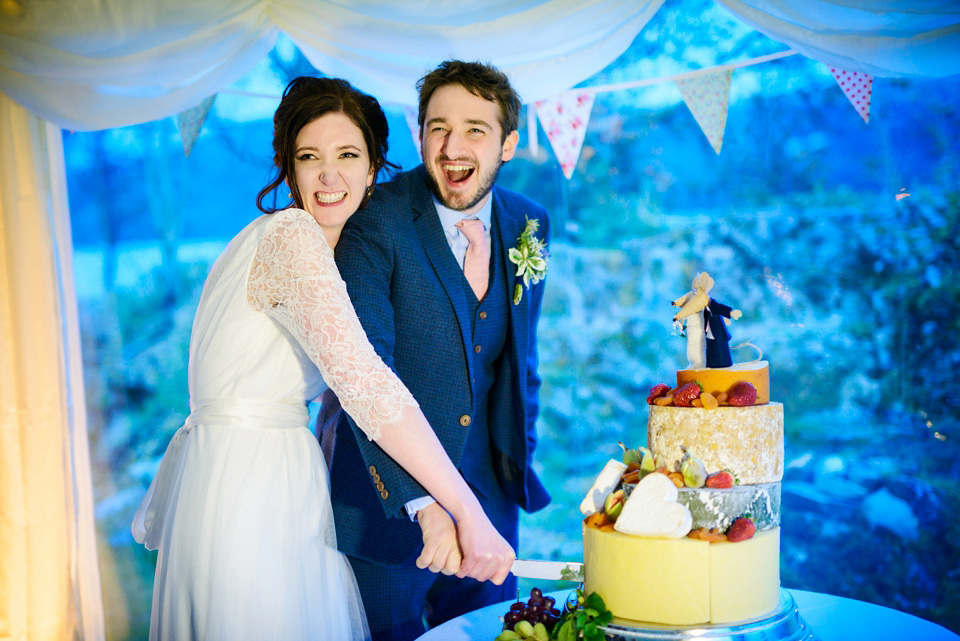 Varna Studios, Silverholme Lake District wedding venue, Charlie Brear wedding dress, bride in red lipstick, Spring weddings