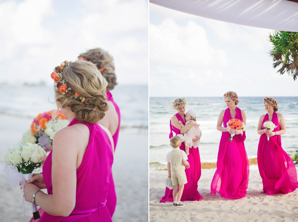 Mexico destination wedding, Hayley Paige wedding dress, Juliet cap veil, beach weddings // Photography by Chantal Lahance Gibson.