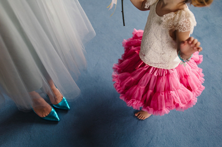 Bridal separates, Charlie brear, ostrich feather skirt, Scottish wedding, barn wedding, quirky wedding, colourful wedding, wedding skirt and top // Photos by Zoe