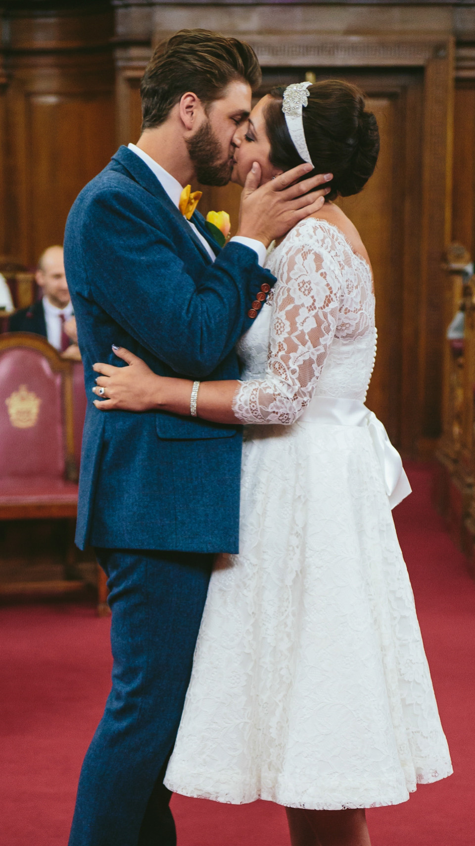 Fur Coat No Knickers, 1950s vintage lace dress, Hoxton Arches wedding, East London wedding, Winter wedding // Marc Hayden Photography.