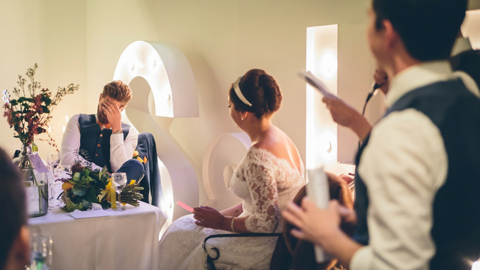 Fur Coat No Knickers, 1950s vintage lace dress, Hoxton Arches wedding, East London wedding, Winter wedding // Marc Hayden Photography.