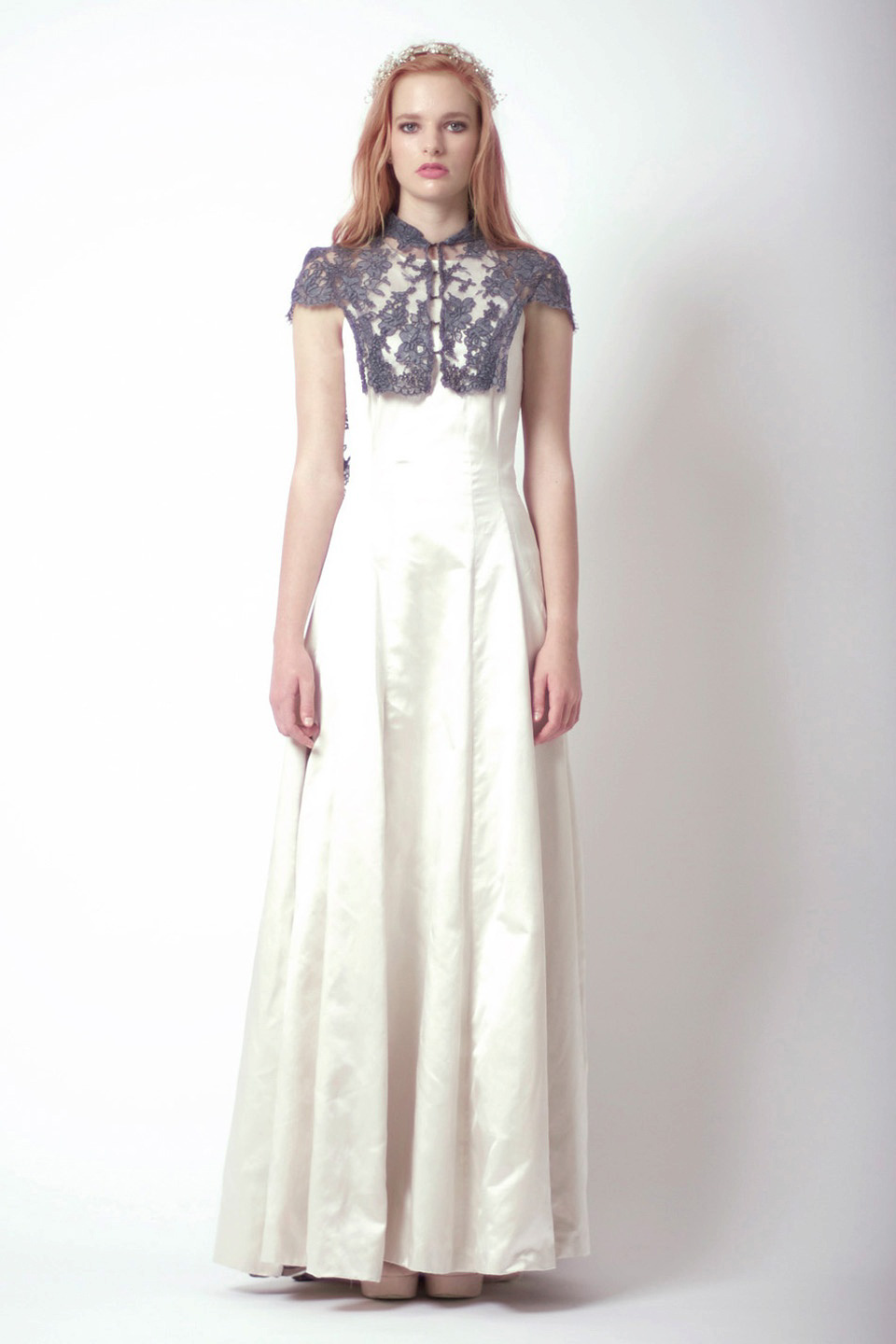 floral wedding dress, hand printed wedding dress, loriex, lorie x