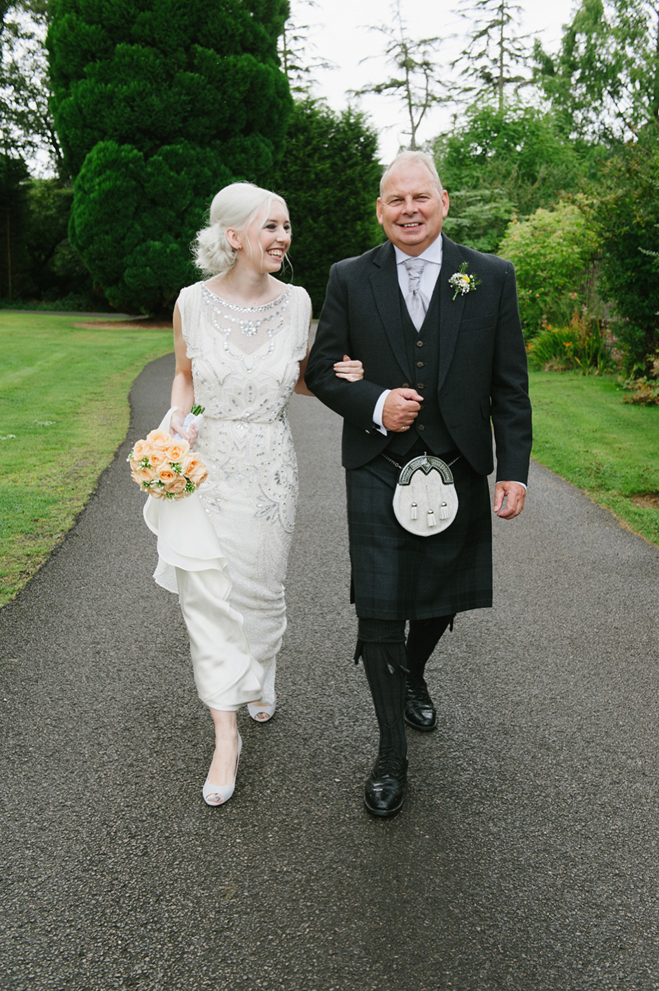 Esme by Jenny Packham, Loch Lomond wedding Scotland, grey wedding, yellow wedding, Humanist hand fasting ceremony.  Struve Photography