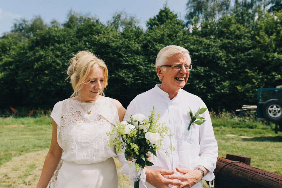 Humanist wedding ceremony in a field, Summer Solstice wedding, Midsummer wedding, bridal separates, The Pocket Library (dress maker). Images by Eclection Photography