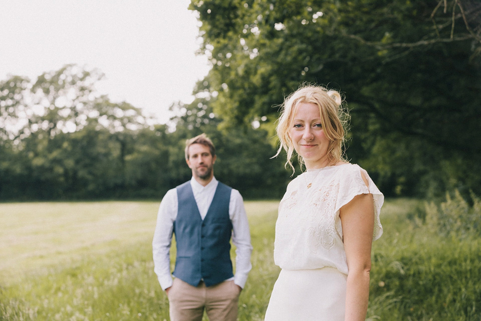 Humanist wedding ceremony in a field, Summer Solstice wedding, Midsummer wedding, bridal separates, The Pocket Library (dress maker). Images by Eclection Photography