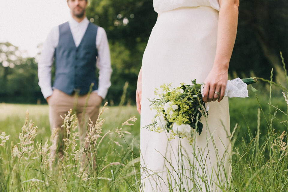 Humanist wedding ceremony in a field, Summer Solstice wedding, Midsummer wedding, bridal separates, The Pocket Library (dress maker). Images by Eclection Photography
