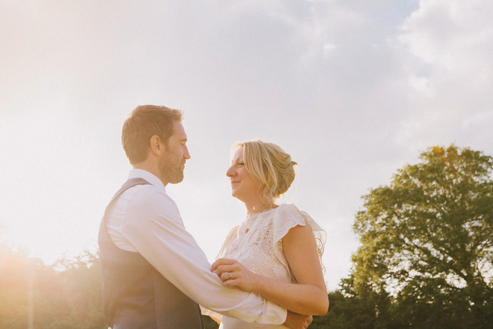 Humanist wedding ceremony in a field, Summer Solstice wedding, Midsummer wedding, bridal separates, The Pocket Library (dress maker). Images by Eclection Photography