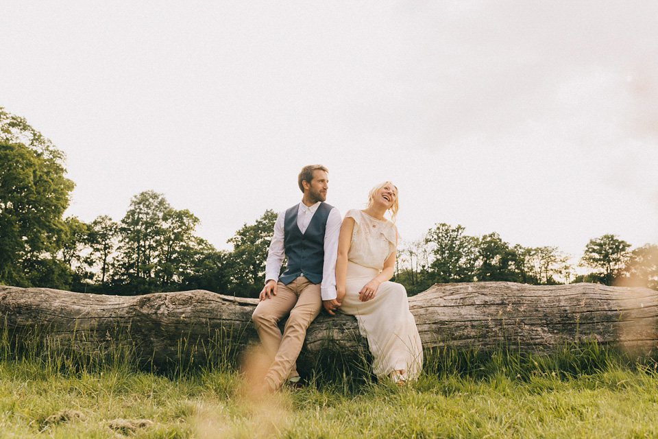 Humanist wedding ceremony in a field, Summer Solstice wedding, Midsummer wedding, bridal separates, The Pocket Library (dress maker). Images by Eclection Photography