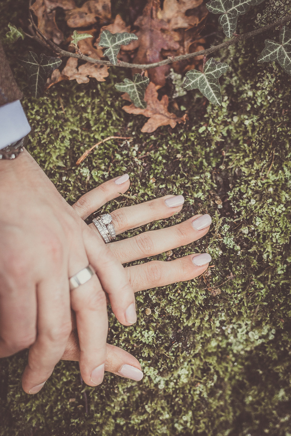 The bride wears YolanCris for her rustic, late Autumn barn wedding at Ramster Hall in Chiddingford, Surrey. Photography by Michelle Lindsell.