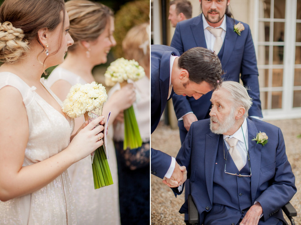 A blush pink and rose gold wedding at Northbrook Park in Surrey. Photography by Naomi Kenton. The bride wears Bridal Rosa Couture from The Bridal Rooms of Worcester.