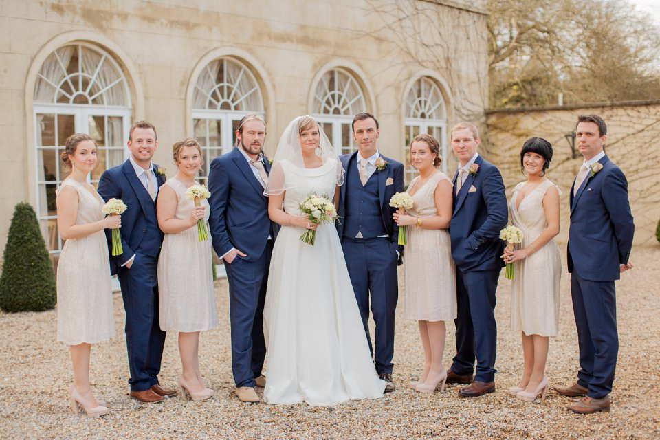 A blush pink and rose gold wedding at Northbrook Park in Surrey. Photography by Naomi Kenton. The bride wears Bridal Rosa Couture from The Bridal Rooms of Worcester.