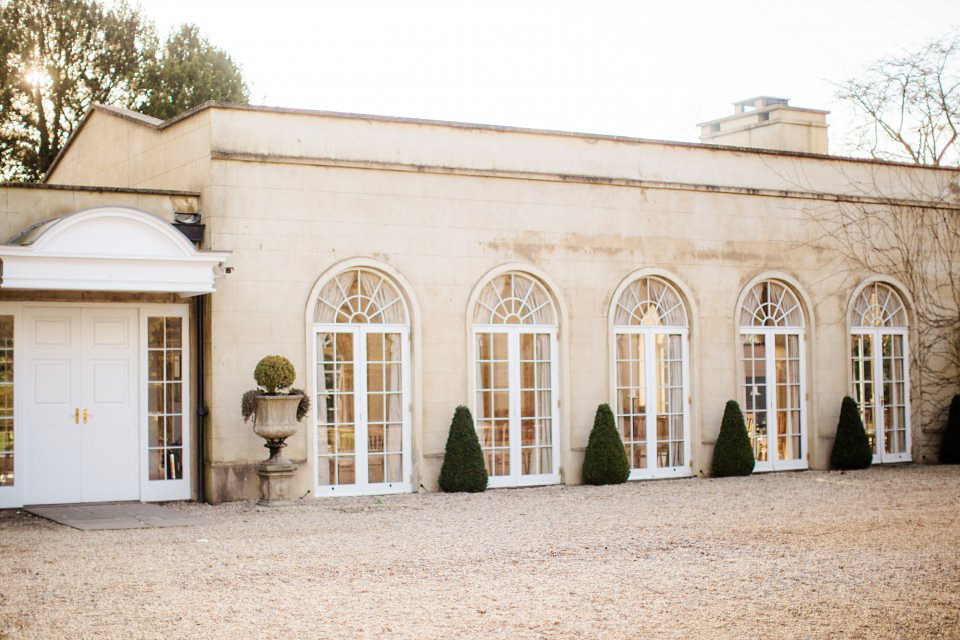 A blush pink and rose gold wedding at Northbrook Park in Surrey. Photography by Naomi Kenton. The bride wears Bridal Rosa Couture from The Bridal Rooms of Worcester.