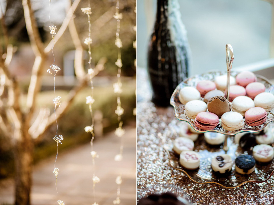 A blush pink and rose gold wedding at Northbrook Park in Surrey. Photography by Naomi Kenton. The bride wears Bridal Rosa Couture from The Bridal Rooms of Worcester.