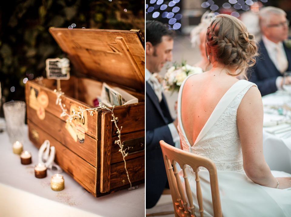 A blush pink and rose gold wedding at Northbrook Park in Surrey. Photography by Naomi Kenton. The bride wears Bridal Rosa Couture from The Bridal Rooms of Worcester.