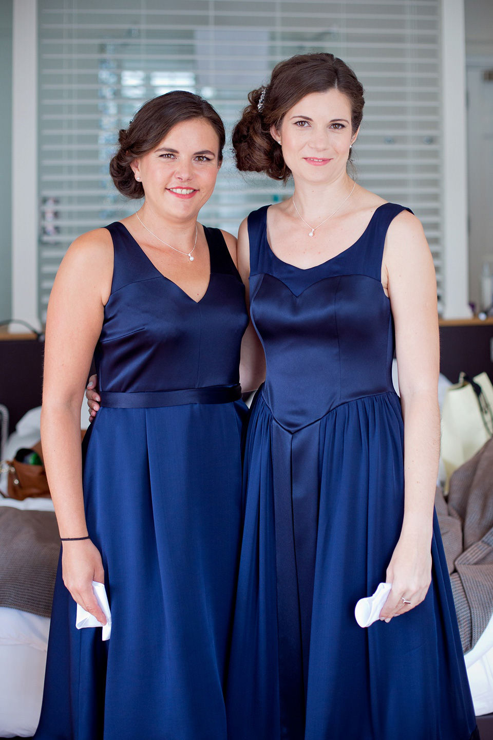 The bride created her own dress, veil and bridesmaids dresses for her Railway Museum wedding. Photography by Emma Sekhon.