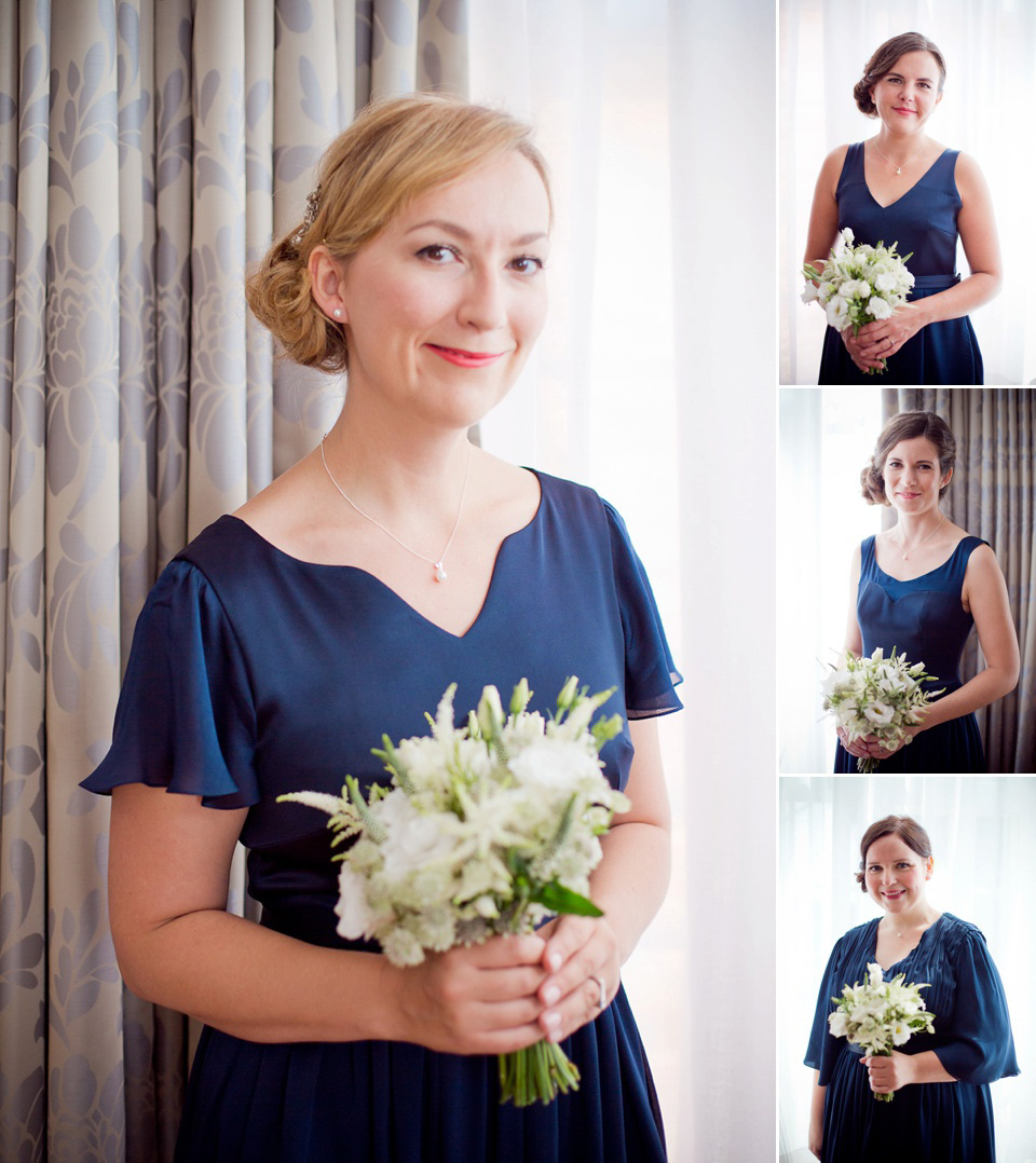 The bride created her own dress, veil and bridesmaids dresses for her Railway Museum wedding. Photography by Emma Sekhon.