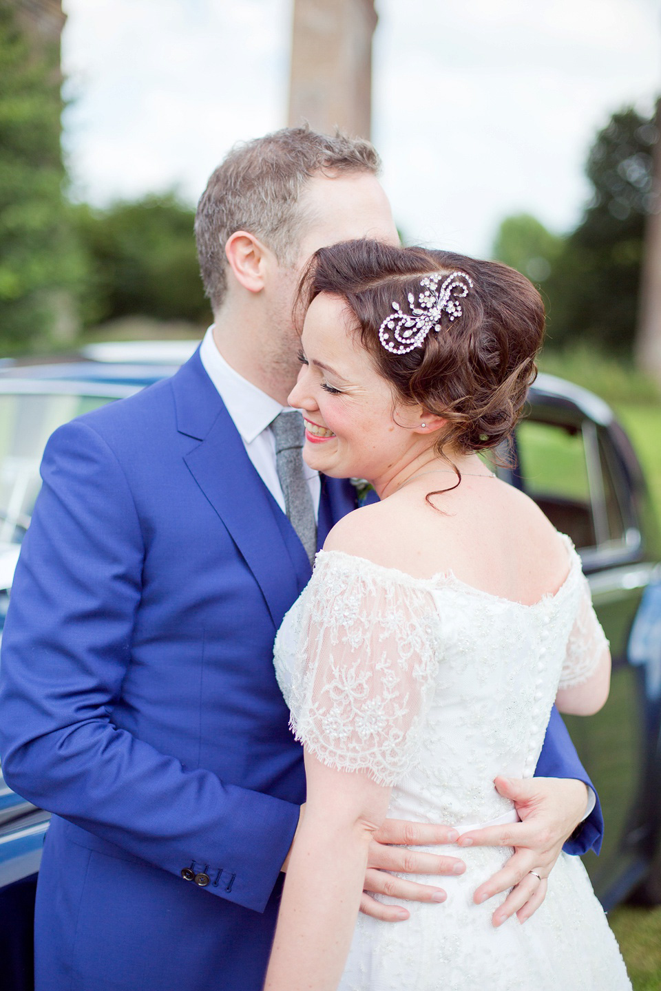 The bride created her own dress, veil and bridesmaids dresses for her Railway Museum wedding. Photography by Emma Sekhon.