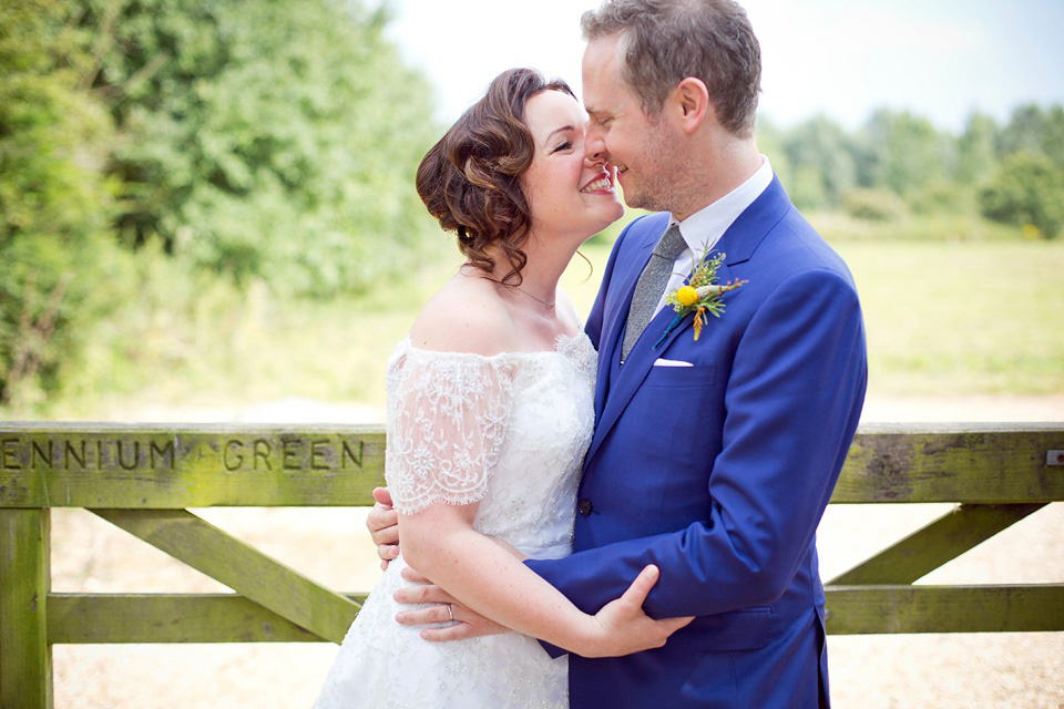 The bride created her own dress, veil and bridesmaids dresses for her Railway Museum wedding. Photography by Emma Sekhon.