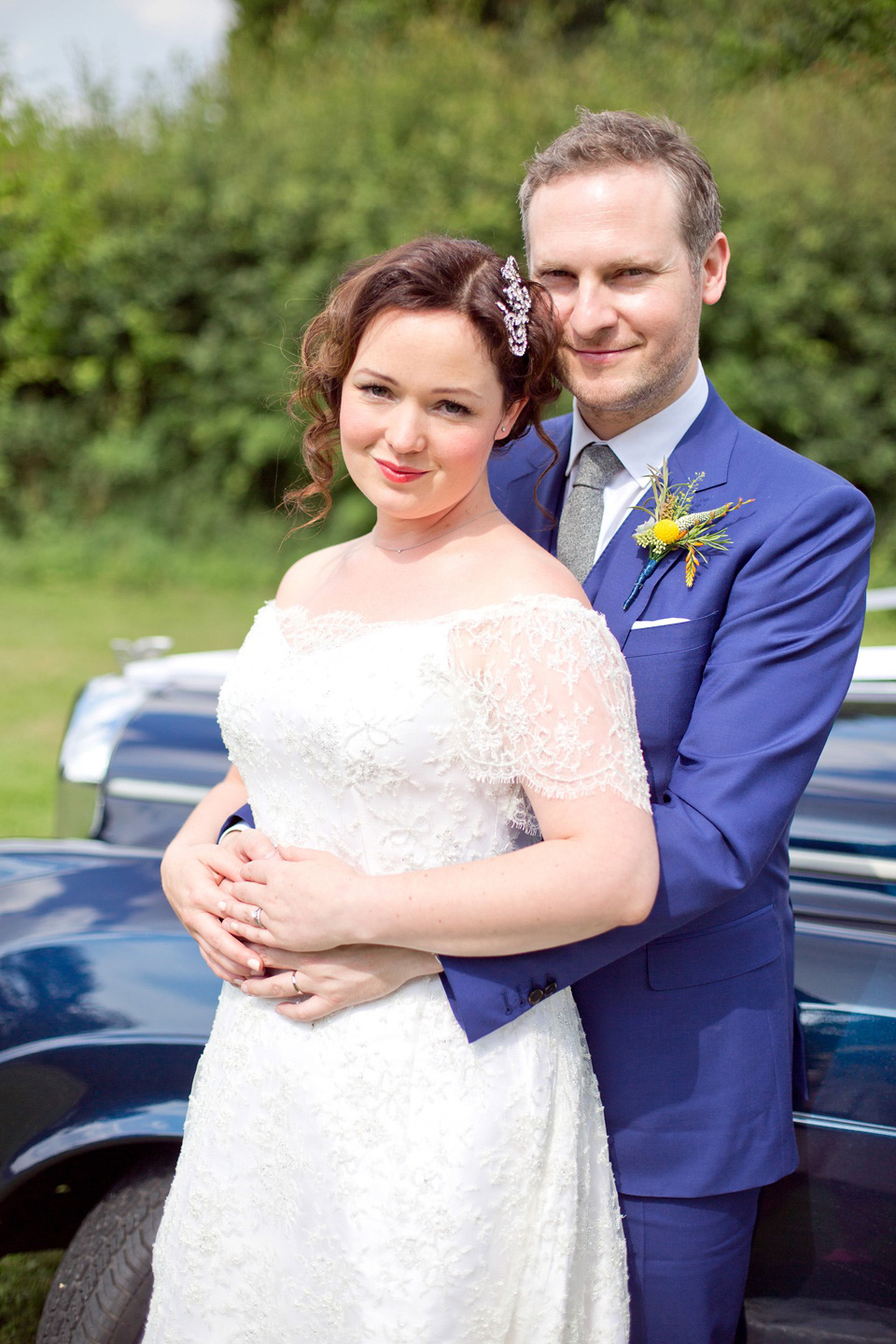 The bride created her own dress, veil and bridesmaids dresses for her Railway Museum wedding. Photography by Emma Sekhon.