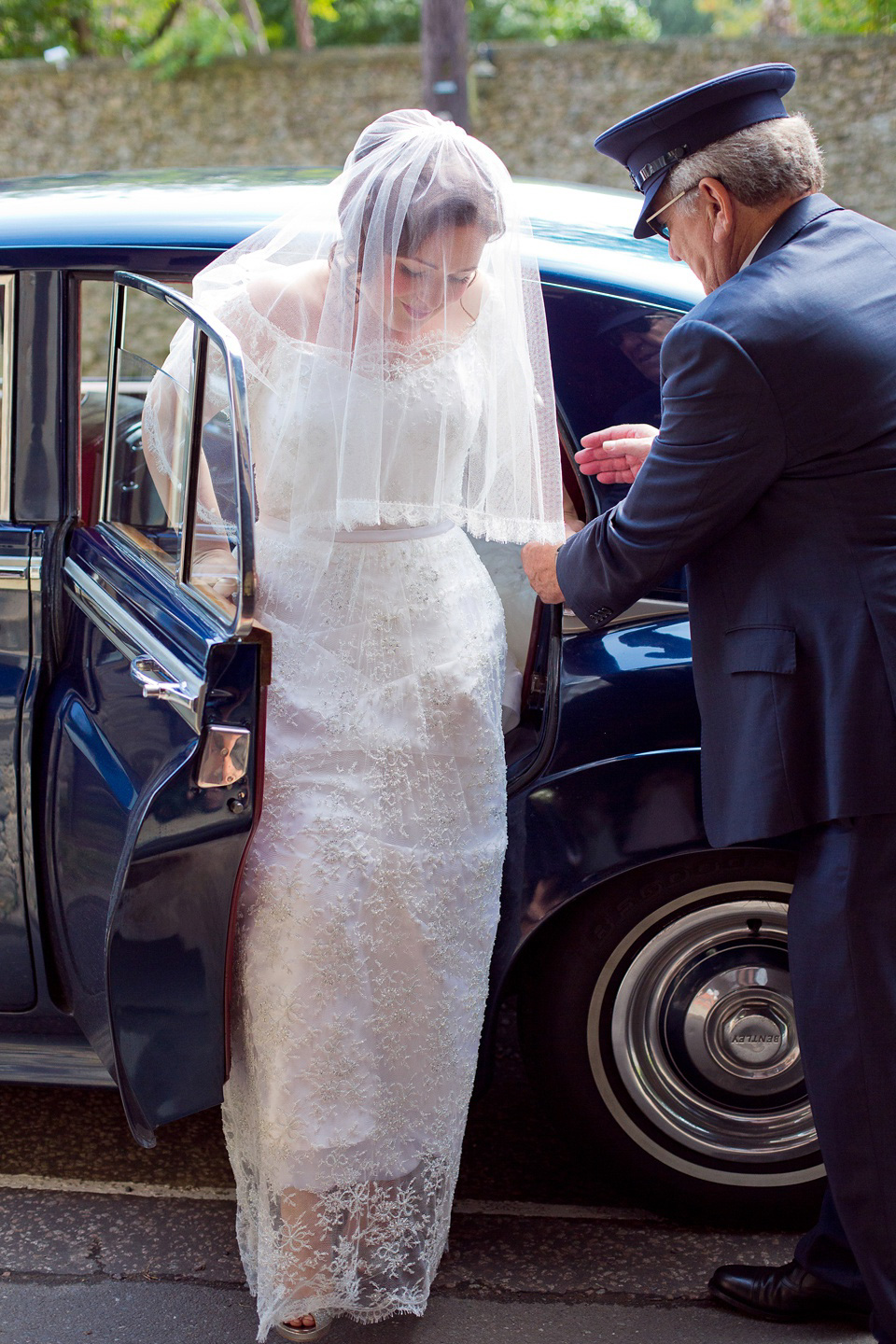 The bride created her own dress, veil and bridesmaids dresses for her Railway Museum wedding. Photography by Emma Sekhon.