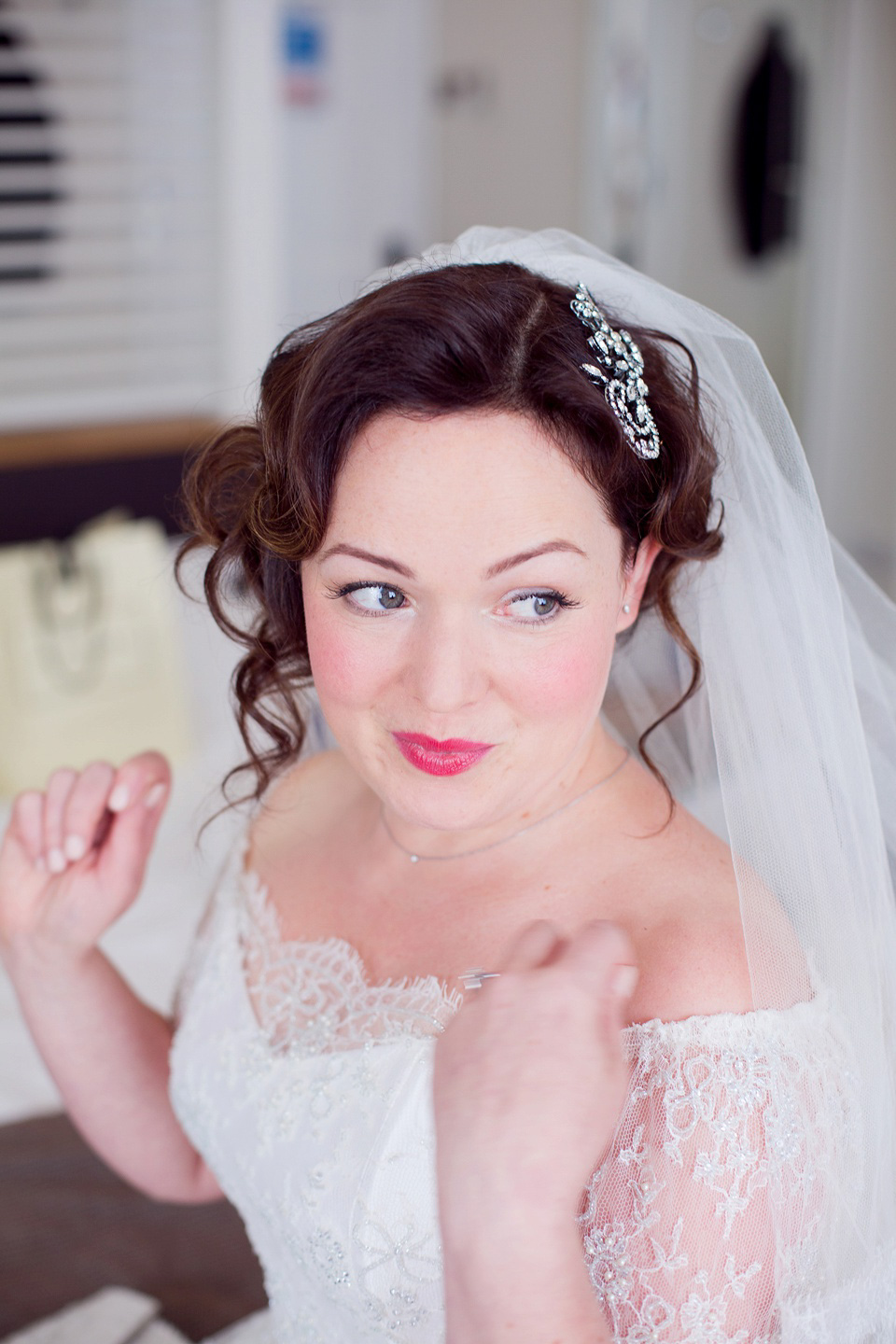 The bride created her own dress, veil and bridesmaids dresses for her Railway Museum wedding. Photography by Emma Sekhon.