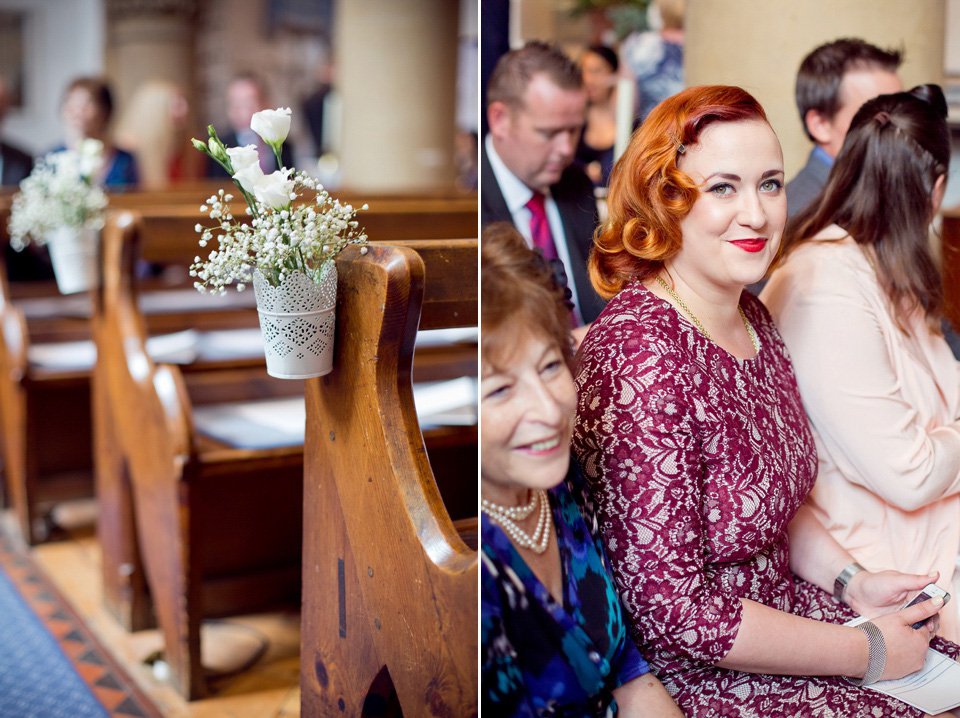 The bride created her own dress, veil and bridesmaids dresses for her Railway Museum wedding. Photography by Emma Sekhon.
