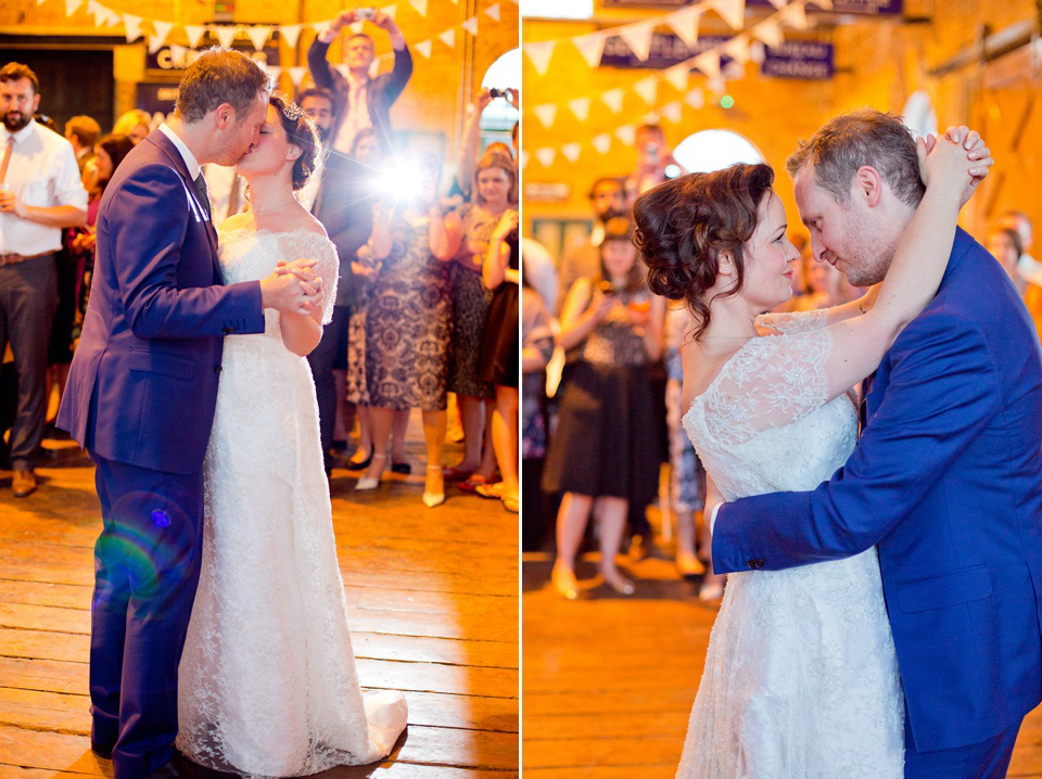 The bride created her own dress, veil and bridesmaids dresses for her Railway Museum wedding. Photography by Emma Sekhon.