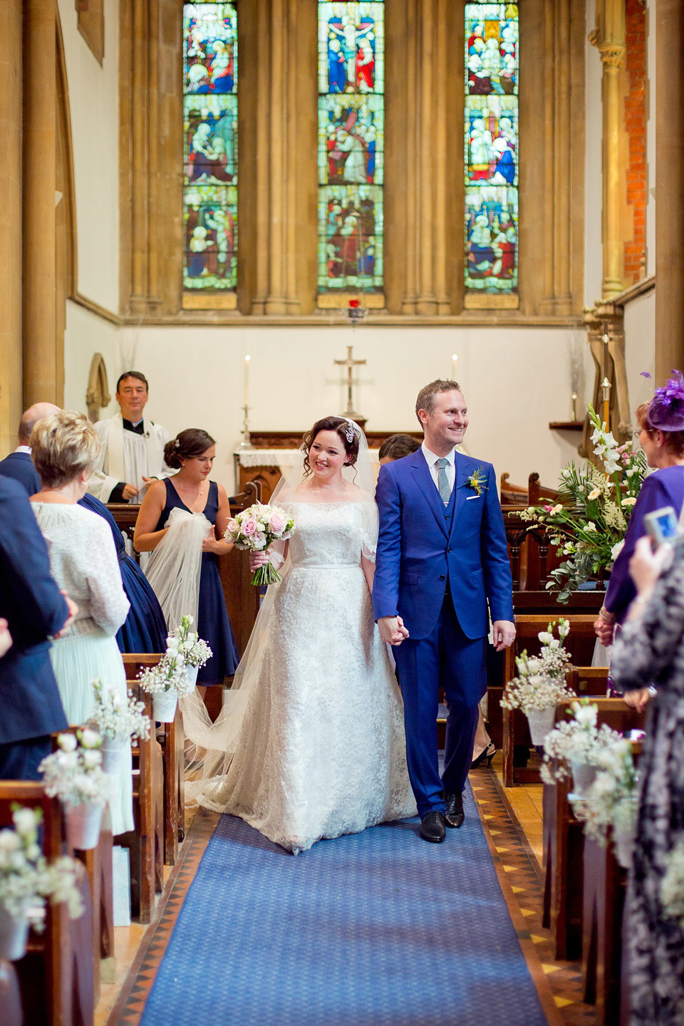 The bride created her own dress, veil and bridesmaids dresses for her Railway Museum wedding. Photography by Emma Sekhon.