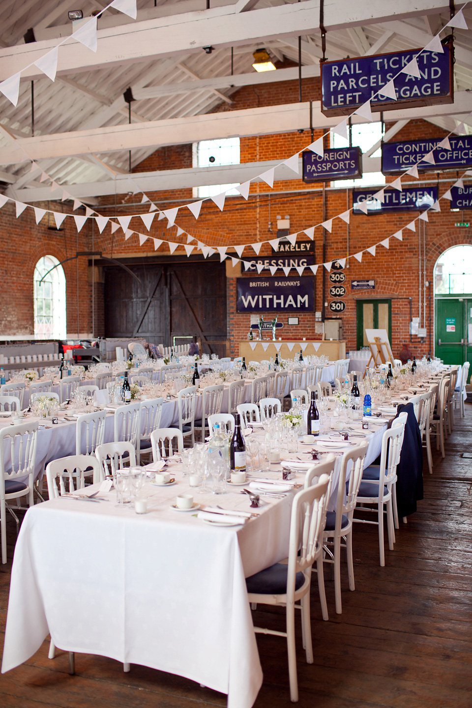 The bride created her own dress, veil and bridesmaids dresses for her Railway Museum wedding. Photography by Emma Sekhon.