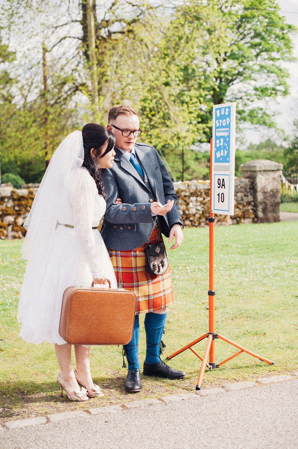 A 1980's vintage wedding dress for a DIY, handmade and craft filled village hall wedding in Scotland. Photography by Donna Murray. A 1980's vintage wedding dress for a DIY, handmade and craft filled village hall wedding in Scotland. Photography by Donna Murray.