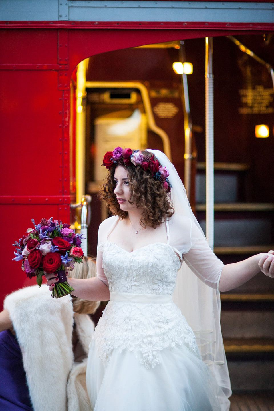 A Bride in Stephanie Allin for her Military Winter Wedding at the Tower of London. Images by Olliver Photography.