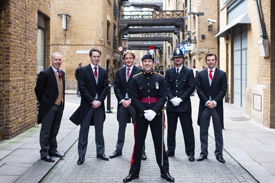 A Bride in Stephanie Allin for her Military Winter Wedding at the Tower of London. Images by Olliver Photography.