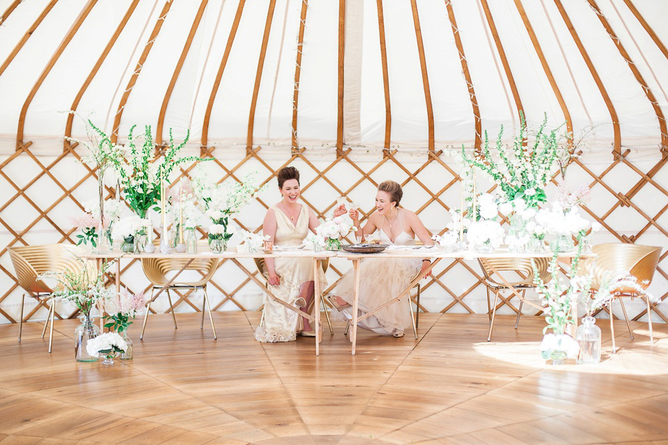 Pastel shades and pretty flowers, Spring and Summer outdoor wedding inspiration with Wedding Yurts - visit weddingyurts.co.uk.