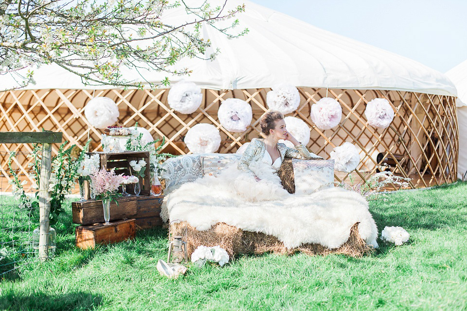 Pastel shades and pretty flowers, Spring and Summer outdoor wedding inspiration with Wedding Yurts - visit weddingyurts.co.uk.