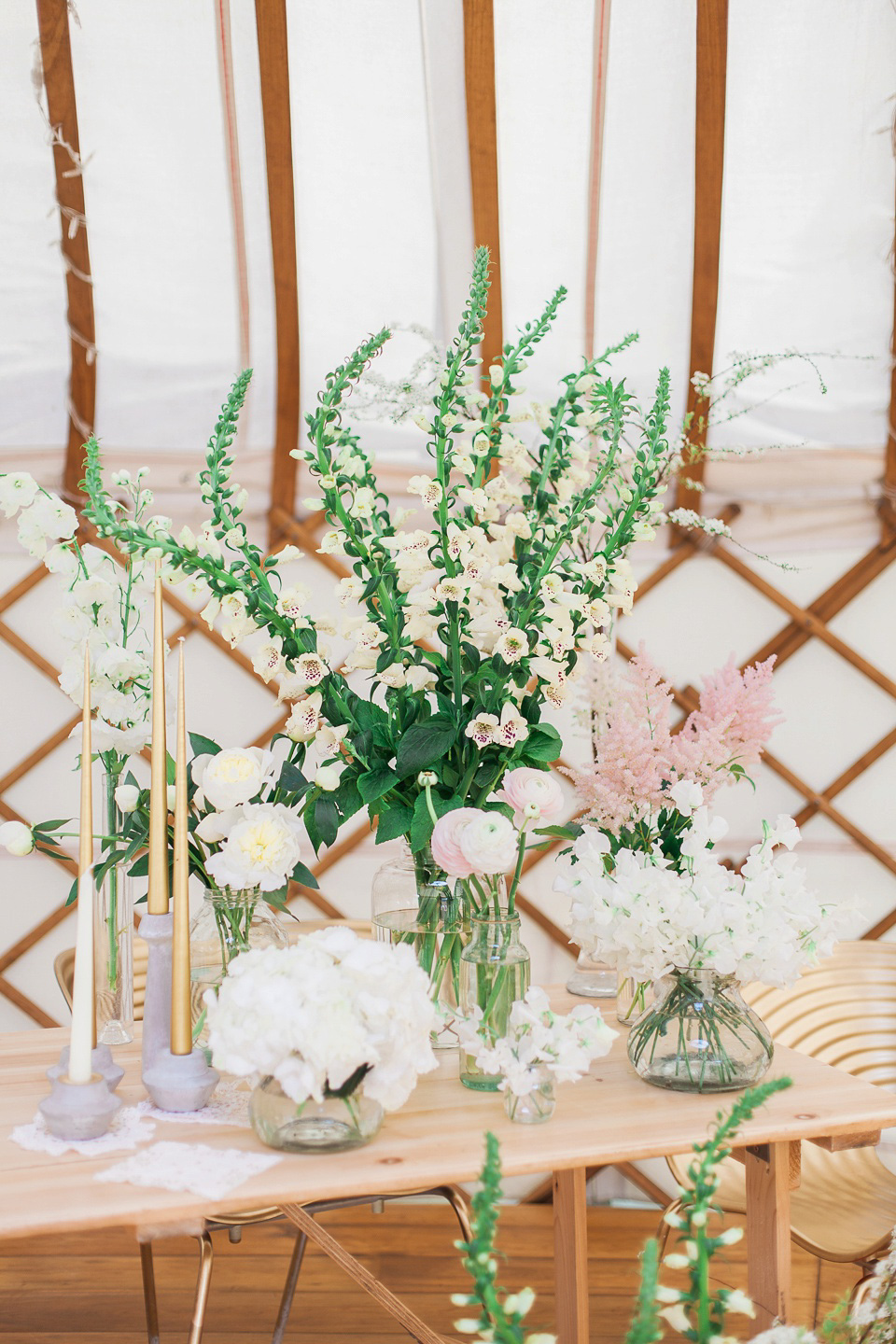 Pastel shades and pretty flowers, Spring and Summer outdoor wedding inspiration with Wedding Yurts - visit weddingyurts.co.uk.