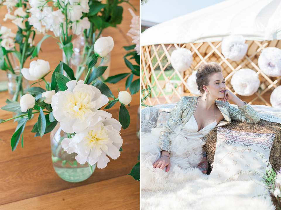 Pastel shades and pretty flowers, Spring and Summer outdoor wedding inspiration with Wedding Yurts - visit weddingyurts.co.uk.