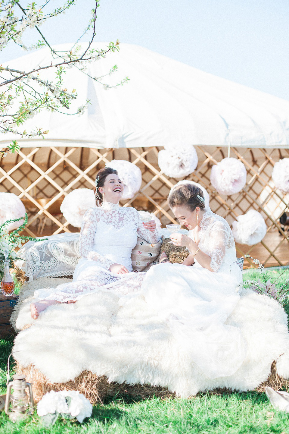 Pastel shades and pretty flowers, Spring and Summer outdoor wedding inspiration with Wedding Yurts - visit weddingyurts.co.uk.