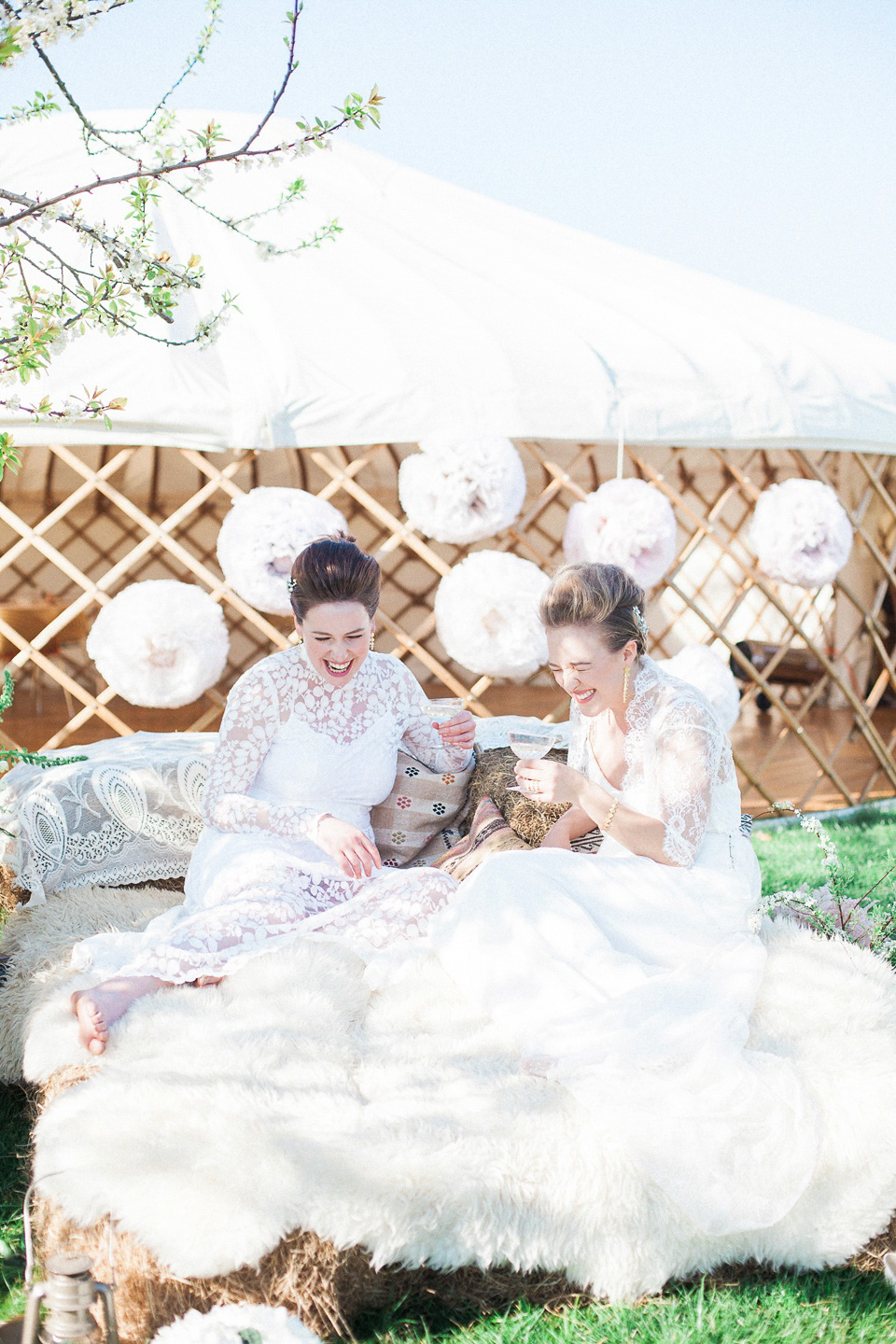 Pastel shades and pretty flowers, Spring and Summer outdoor wedding inspiration with Wedding Yurts - visit weddingyurts.co.uk.