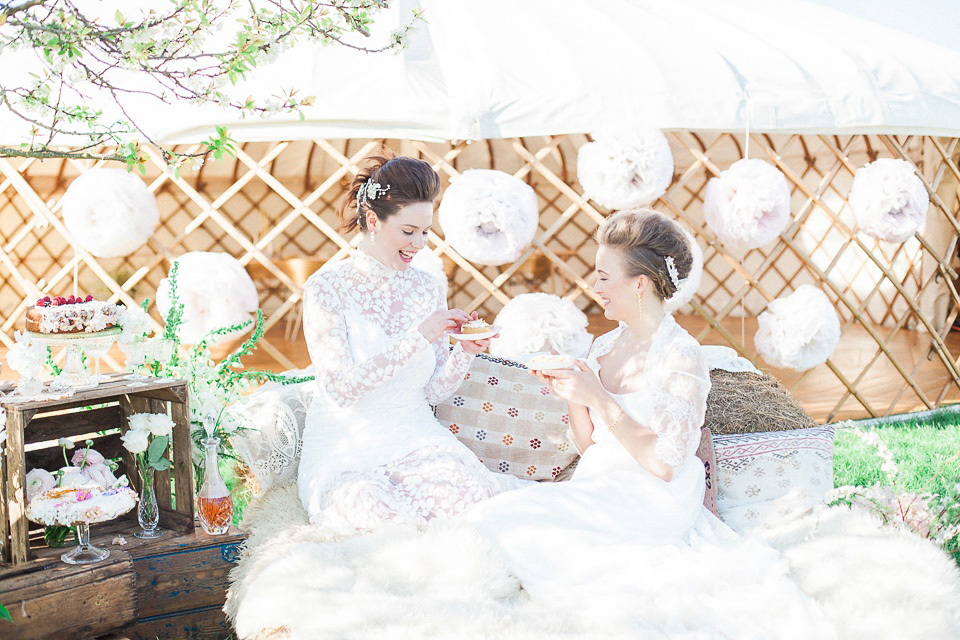 Pastel shades and pretty flowers, Spring and Summer outdoor wedding inspiration with Wedding Yurts - visit weddingyurts.co.uk.