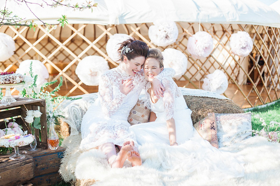 Pastel shades and pretty flowers, Spring and Summer outdoor wedding inspiration with Wedding Yurts - visit weddingyurts.co.uk.