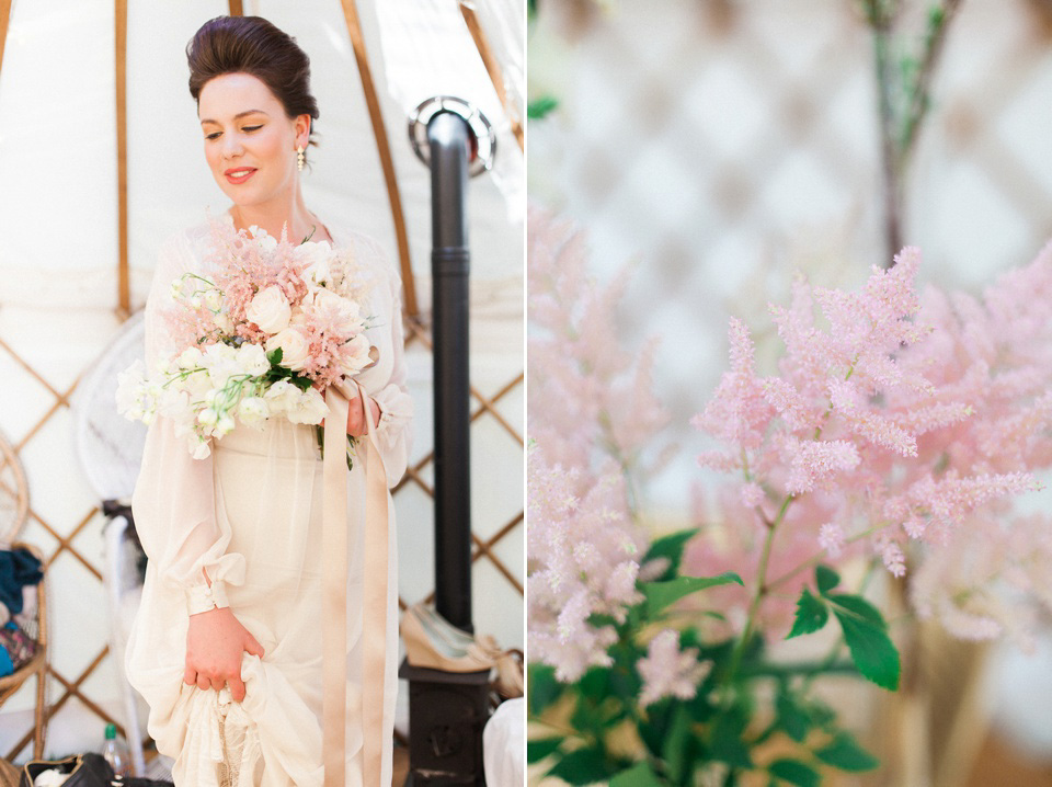 Pastel shades and pretty flowers, Spring and Summer outdoor wedding inspiration with Wedding Yurts - visit weddingyurts.co.uk.