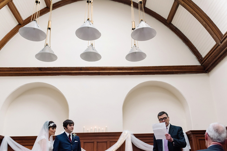 A Beatles and 1960s inspired wedding in Glasgow. The bride wears Justin Alexander. Photography by Neil Thomas Douglas. A Beatles and 1960s inspired wedding in Glasgow. The bride wears Justin Alexander. Photography by Neil Thomas Douglas.
